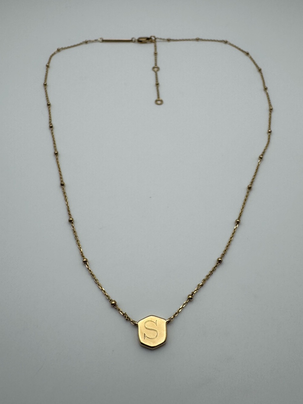 Gold Vermeil Sterling Silver 925 Satellite Chain S Initial Pendant Necklace